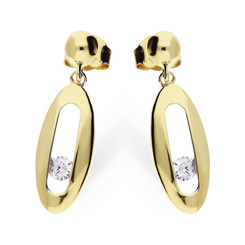 Kolczyki owal ażur+cyrkonia-dł.sztyft MZ E1-CZ-P1-CZ próba 585