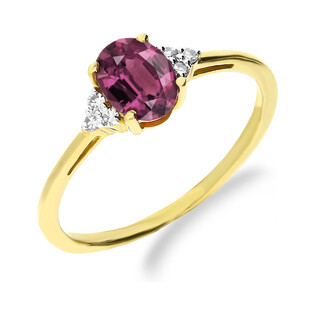 Pierścionek granat 0,87ct+bryl 0,06ct KU 400492 GA owal próba 585