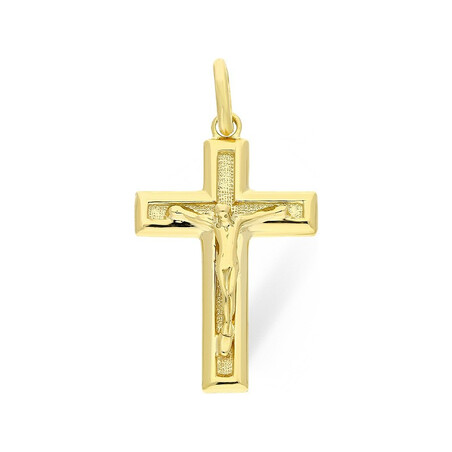 Krzyżyk złoty żłobiony z wizerunkiem Jezusa Chrystusa CB C-098-1 próba 585  