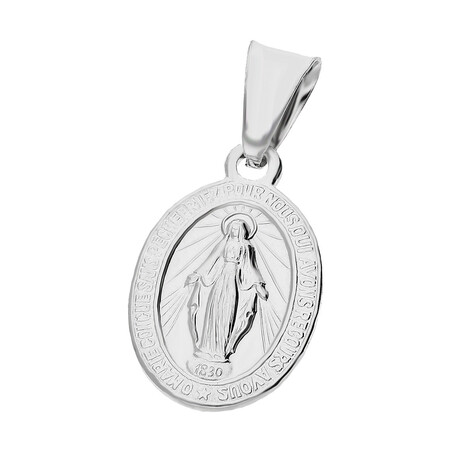 Medalik srebrny rodowany Niepokalana