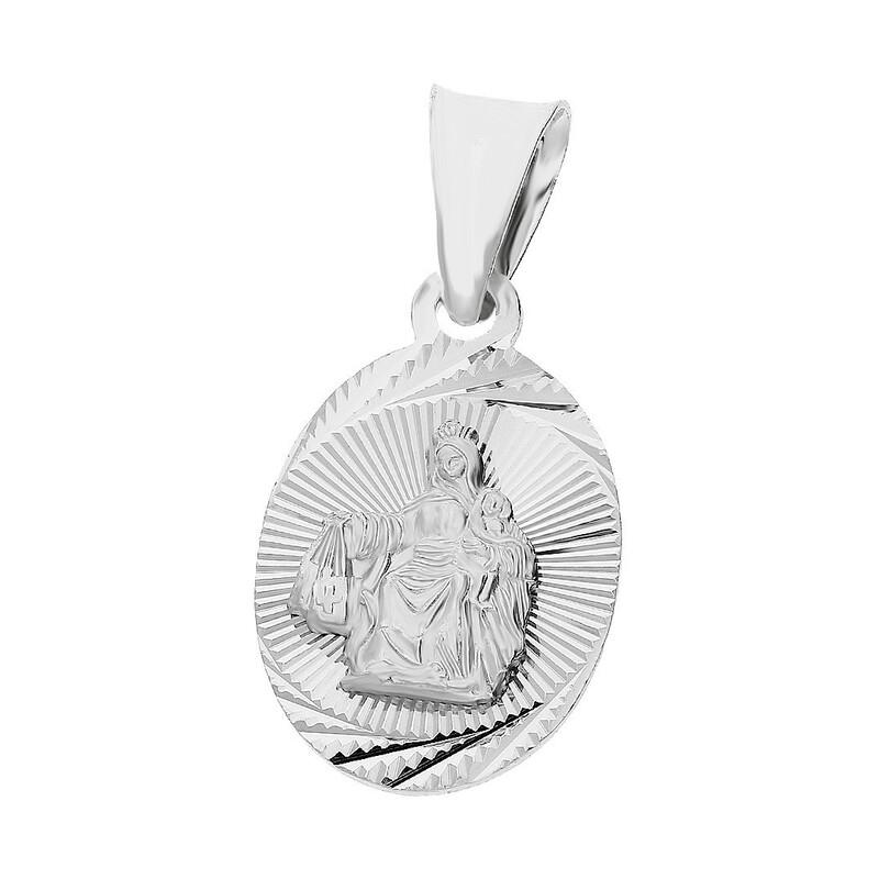 Medalik srebrny Szkaplerz owalny nr MV MD487 rod próba 925