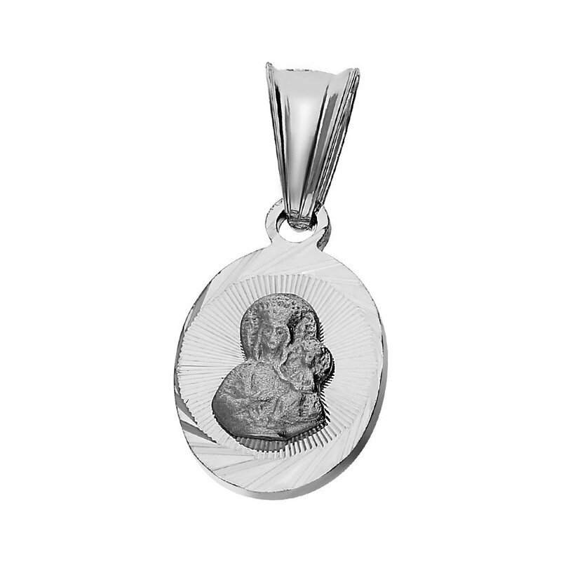  Medalik srebrny z wizerunkiem Matki Boskiej Częstochowskiej nr MV MD430 rod próba 925    