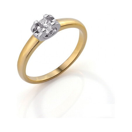Pierścionek zaręczynowy dwukolorowy CARTIE z diamentem AW 39808 YW próba 585 ETERNO