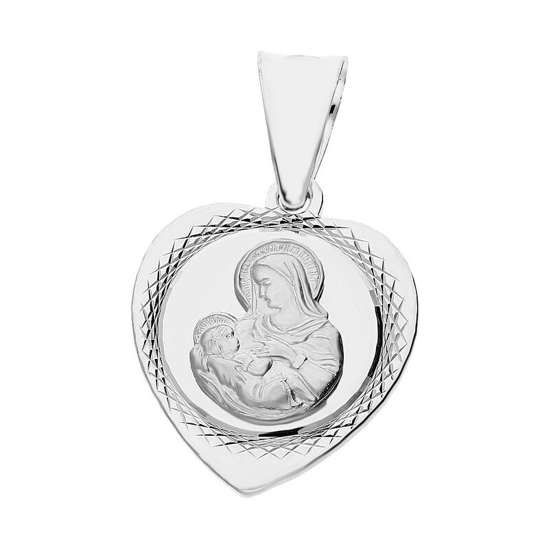 Medalik srebrny z wizerunkiem Matki Boskiej Karmiącej nr MV GMD053 próba 925    