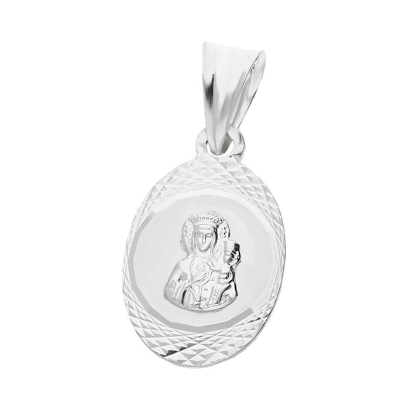Medalik srebny z wizerunkiem Matki Boskiej Częstochowskiej nr MV MD077 próba 925  