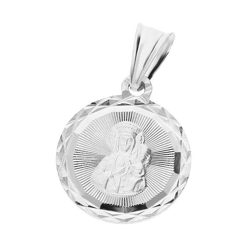 Medalik srebny z wizerunkiem Matki Boskiej Częstochowskiej nr MV MD257 próba 925   