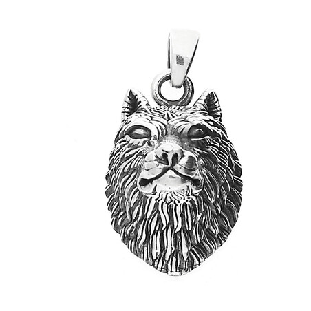 Srebrna zawieszka oksydowana głowa wilka NI XX22 próba 925