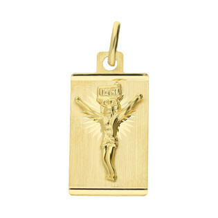 Złoty medalik w formie blaszki z wizerunkiem Jezusa CB M-0639 próba 585