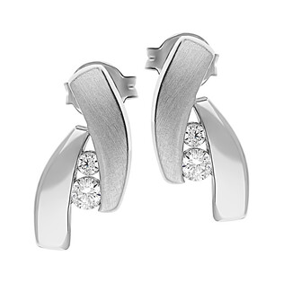 Kolczyki cyrkonia w fali OL LTS-E005 próba 925