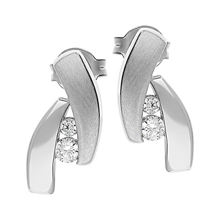 Kolczyki cyrkonia w fali OL LTS-E005 próba 925