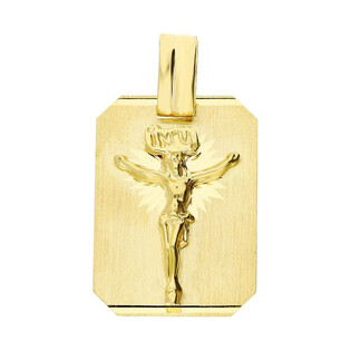 Medalik złoty blaszka z Panem Jezusem ze złota 585