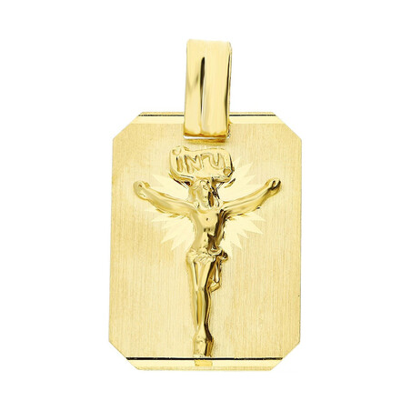 Medalik złoty blaszka z Panem Jezusem ze złota 585