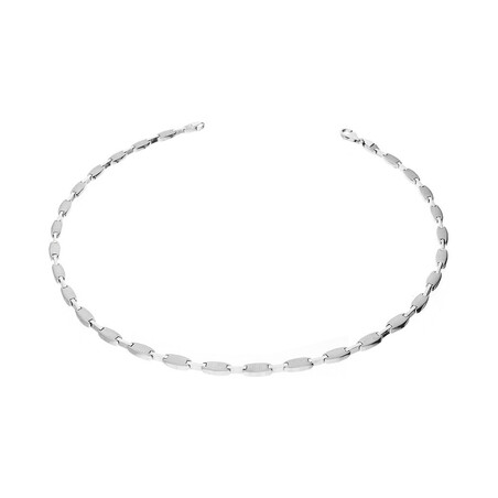 Naszyjnik srebrny owal satyna +pałka blask nr OL RN78400 próba 925 