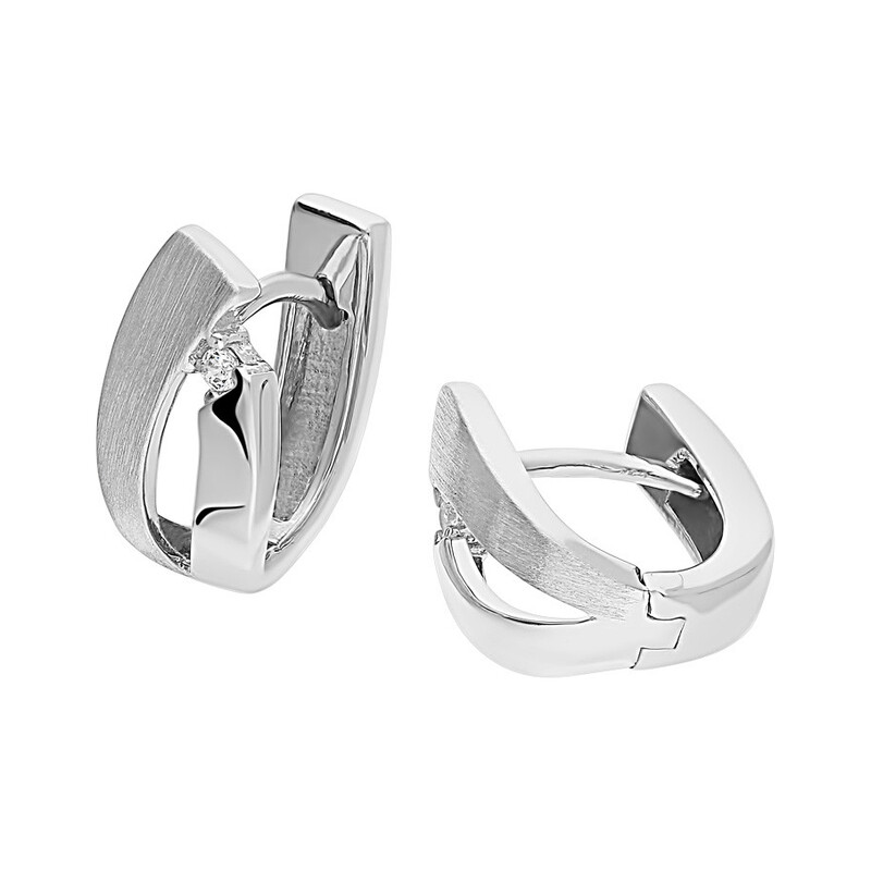 Kolczyki blaszki fala z cyrkoniami OL OKP649 próba 925