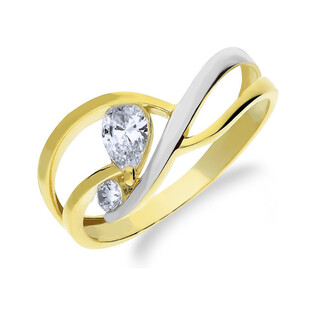 Pierścionek złoty cyrkonia łezka NB 501284 próba 375