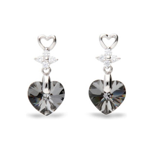 Kolczyki srebrne SPARK z kryształami Swarovskiego Petite Heart CQ KC622810SN próba 925