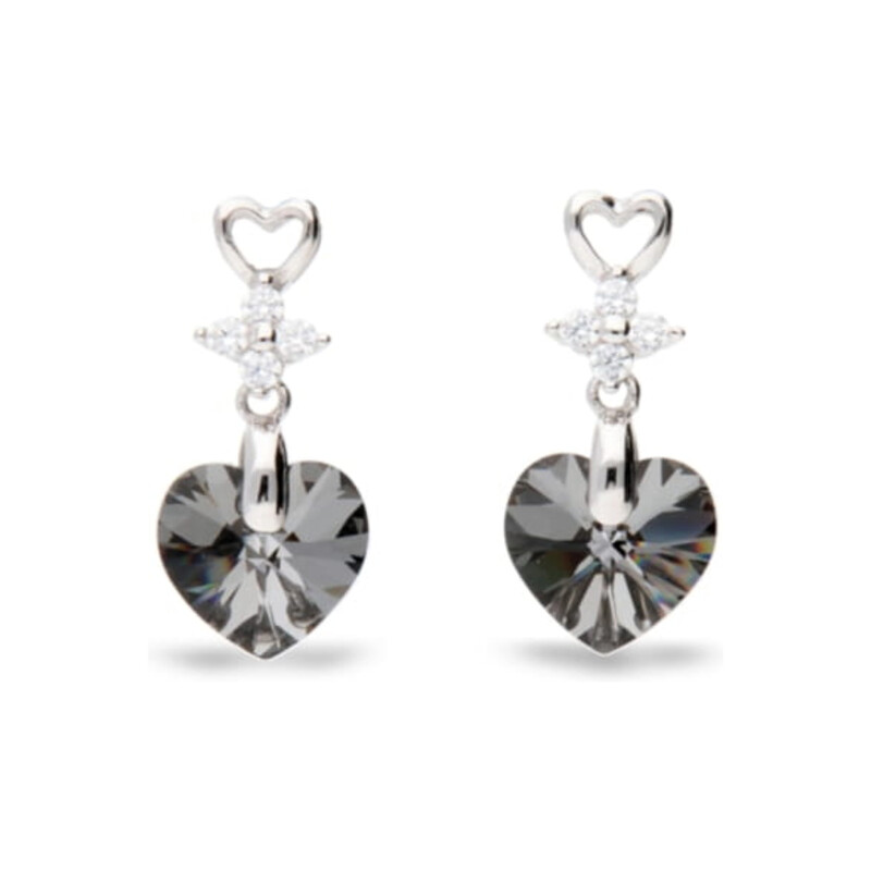 Kolczyki srebrne SPARK z kryształami Swarovskiego Petite Heart CQ KC622810SN próba 925