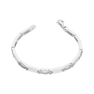 Bransoleta srebrna łezka ramka z cyrkoniami  OL ROXB026 próba 925