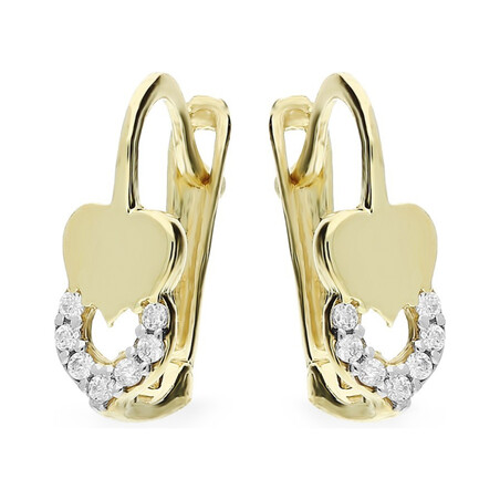 Kolczyki złote serca dla dziewczynki/ang. zapięcie MZ T5-E-CK1010-CZ próba 375