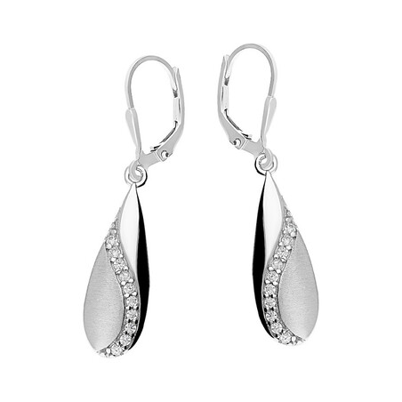 Kolczyki srebrne łezka z cyrkoniami OL ZS-E107 próba 925