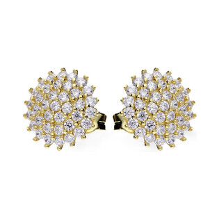 Kolczyki złote kalafior duży z cyrkoniami nr MZ T23-EP-0217-31-CZ-10.50mm próba 375