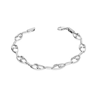 Bransoleta owal z cyrkoniami i fala OL RTB300 próba 925