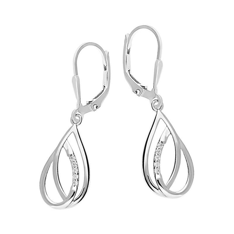 Kolczyki łezka ażur z cyrkoniami OL ZS-E534 próba 925