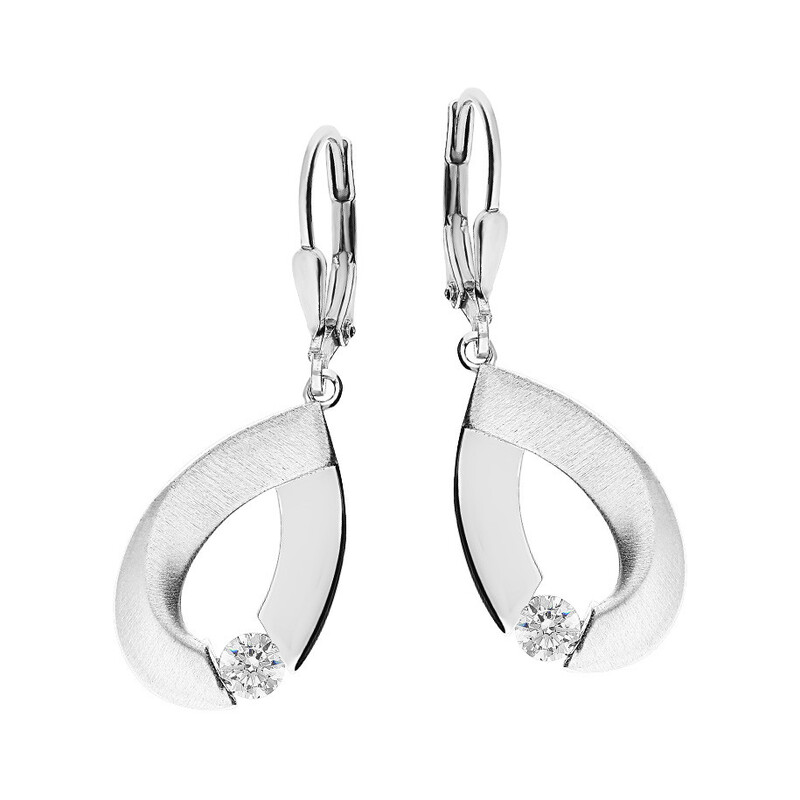 Komplet kropla pusta srebrne kolczyki i zawieszka OL ZS-EP201 próba 925