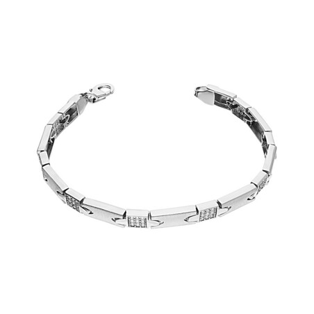 Bransoleta kwadrat z cyrkoniami i matowymi prostokątami OL RTB114 próba 925