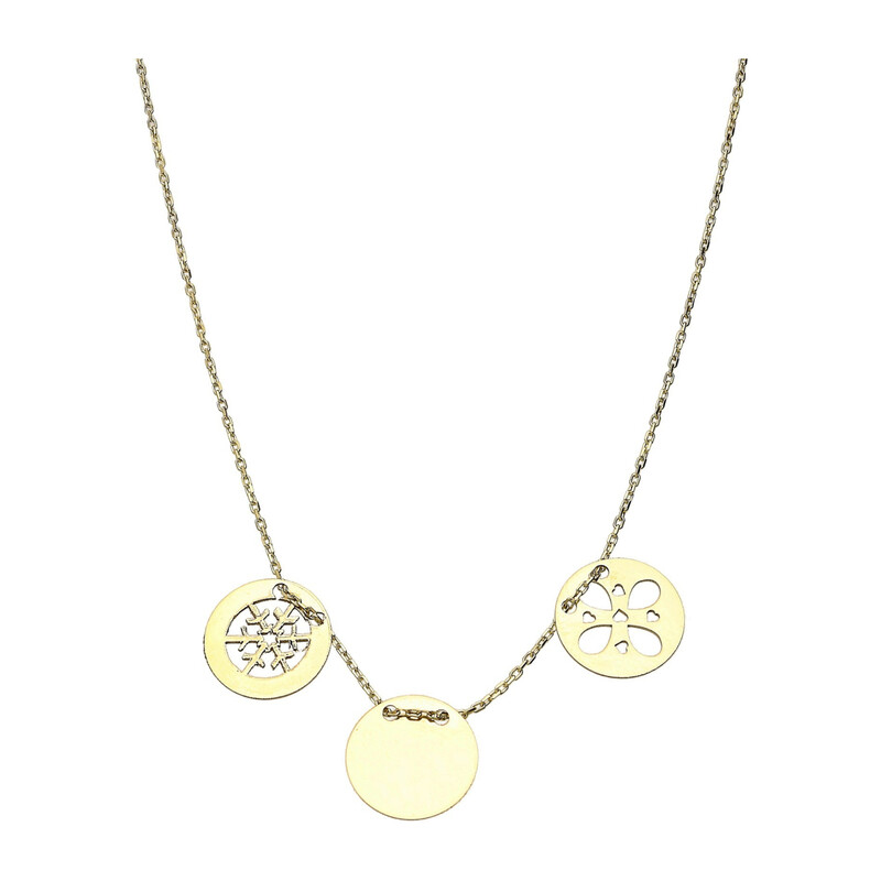 Naszyjnik kwiatek+kółko pełne+śnieżynka MX 29LZN1725 próba 333