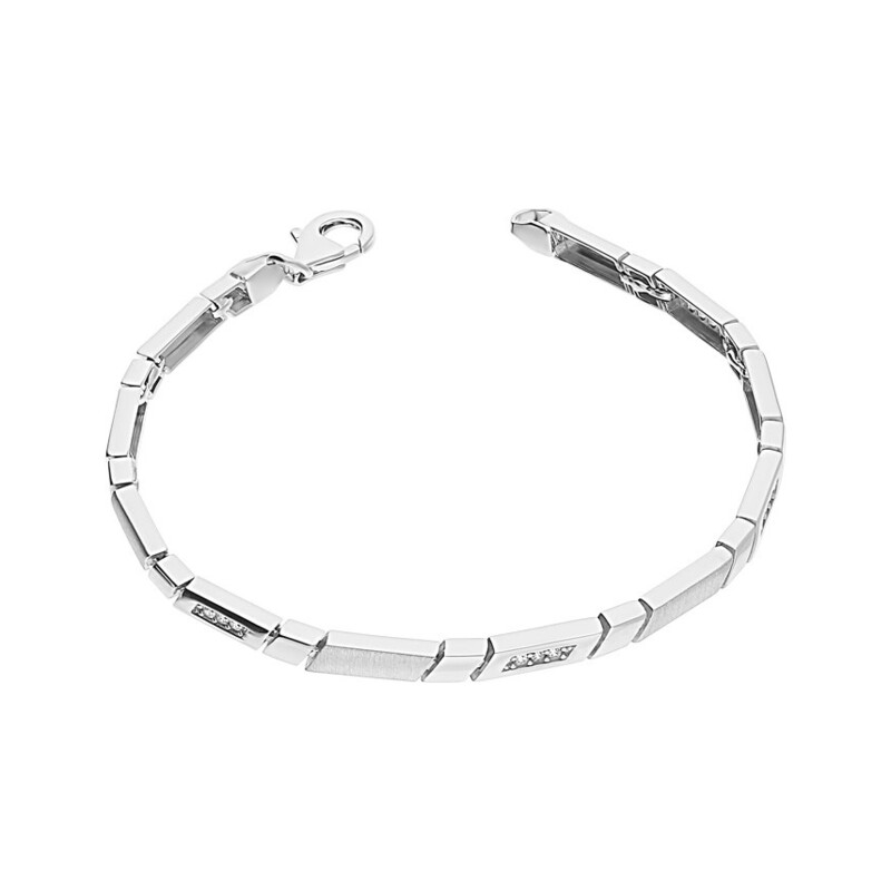 Bransoleta pasek nacinane romby satyna z cyrkoniami OL RTB122 próba 925