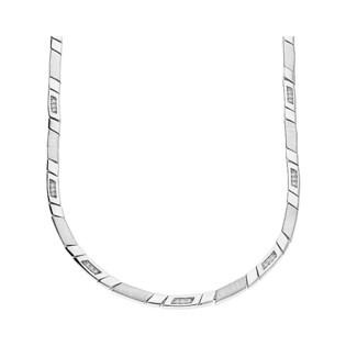 Naszyjnik pasek nacinane romby satyna z cyrkoniami