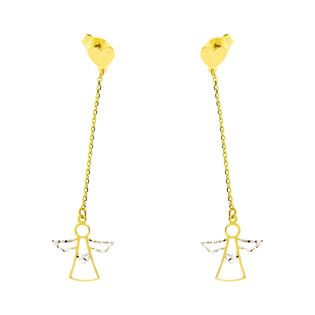 Kolczyki złote anioł ramka na łańcuszku nr S3 MLE-1043 próba 375