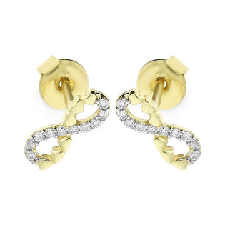 Kolczyki złote serduszka z nieskończonością próba 585