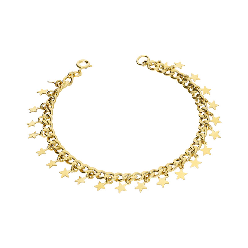 Bransoleta pozłacana gwiazdki wiszące PW 323-1 gold próba 925