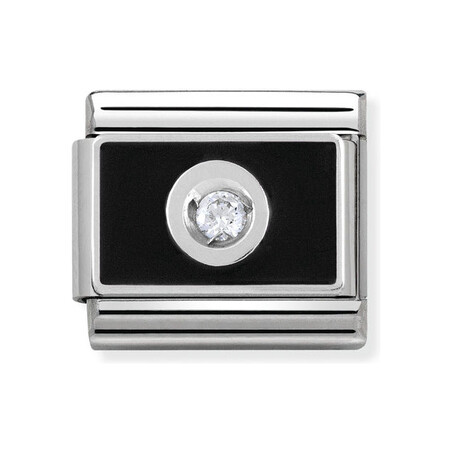 Element link AG czarny z cyrkonią NP 330315 05