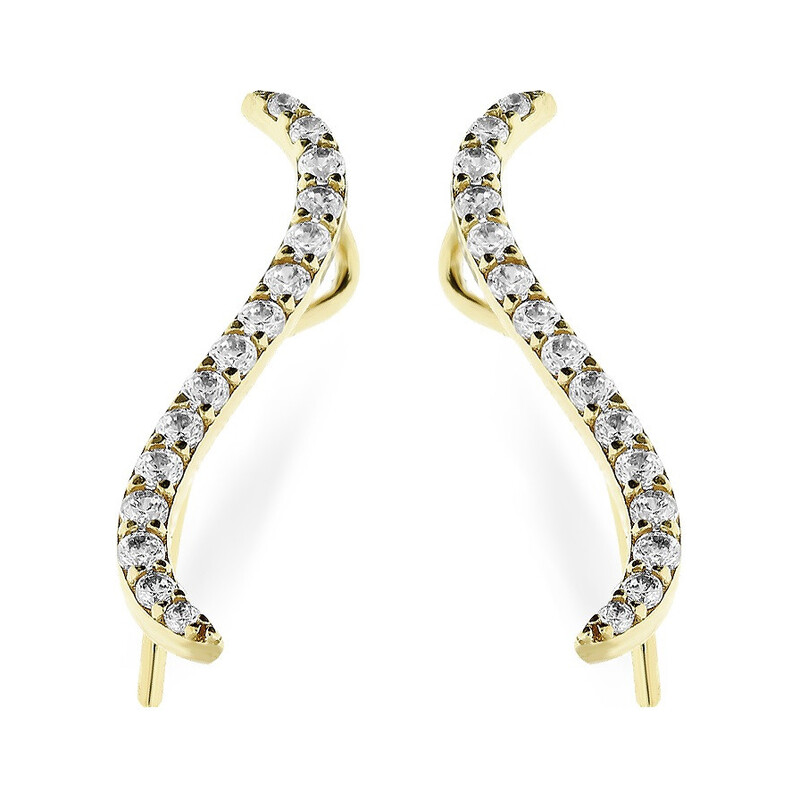 Kolczyki na płatek fala z cyrkoniami MZ T5-E-SNDR-1-CZ próba 375