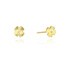 Kolczyki złote dla dziecka koniczyna grawerowana z diamentem BE CK-21 próba 585