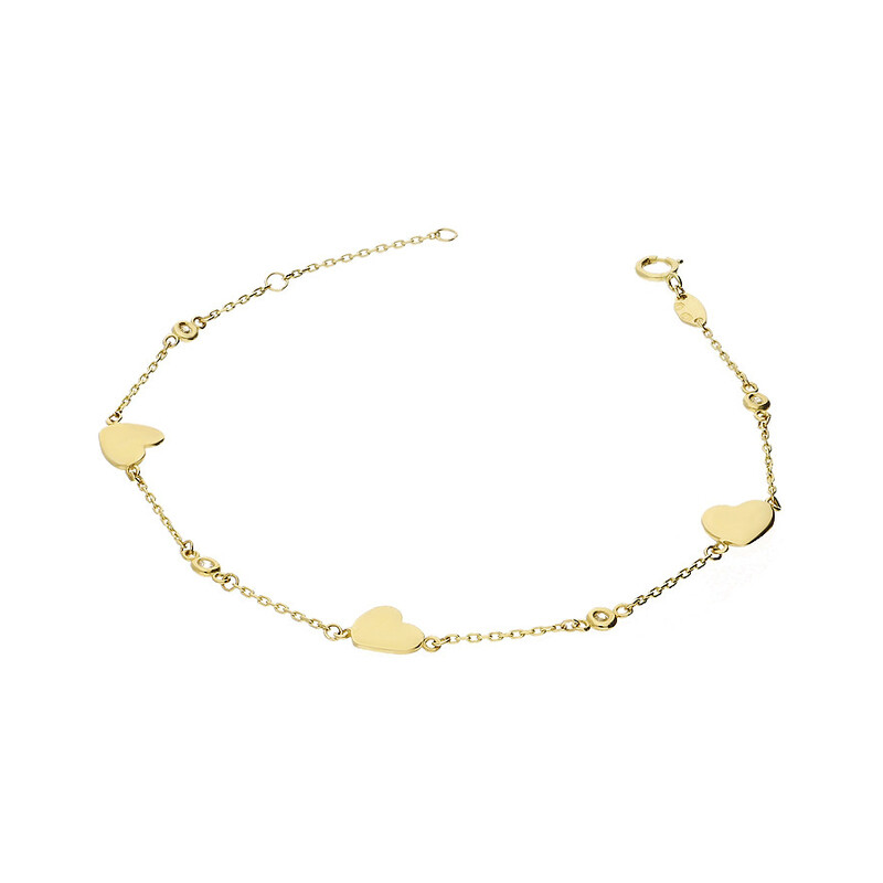 Bransoleta złota z sercami blask AR XFFOR6B3724-II-FCZ próba 585