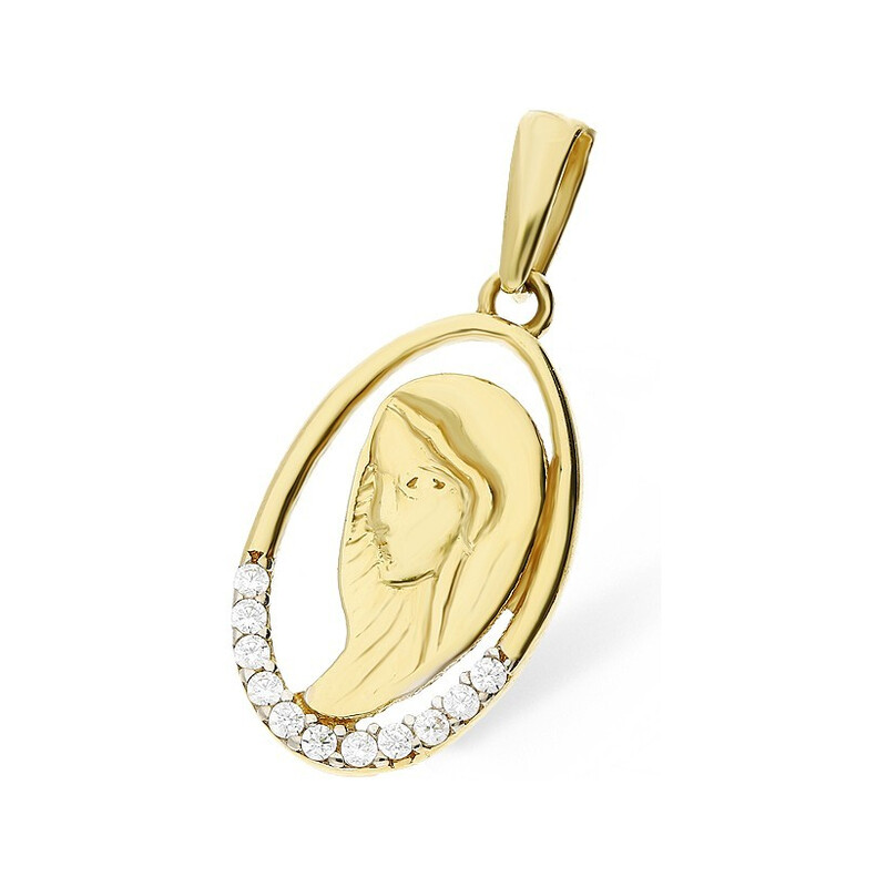 Medalik złoty z wizerunkiem Matki Boskiej nr MZ T23-P-1255-YW-CZ próba 375 Sezam - 1