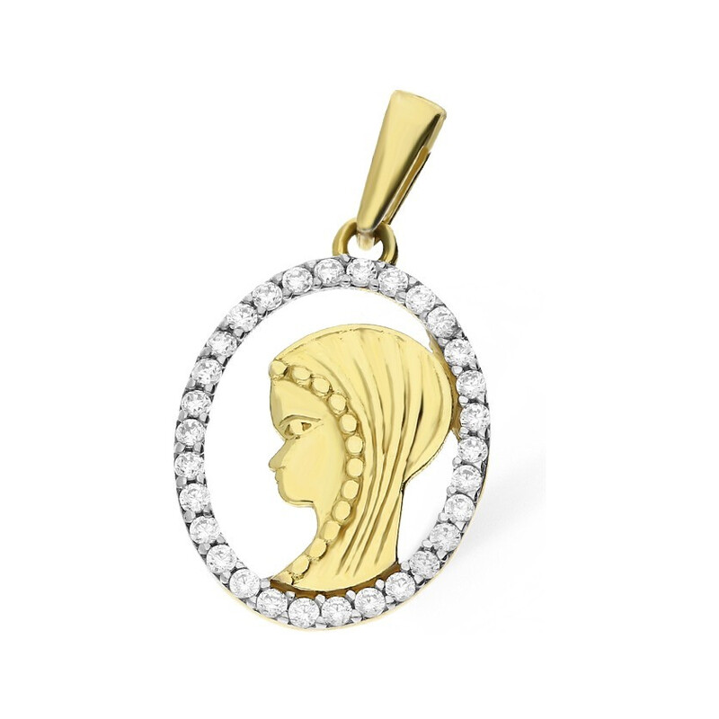 Medalik złoty z wizerunkiem Matki Boskiej nr MZ T23-P-1256-YW-CZ próba 375 Sezam - 1