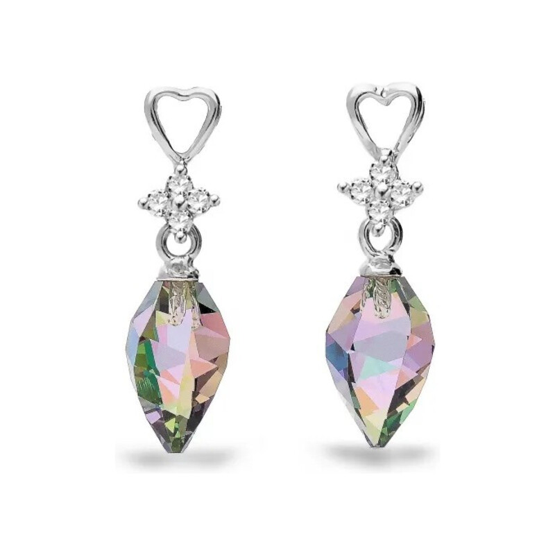 Srebrne Kolczyki Swarovski Spark Twisted Drop - JubilerSezam.pl