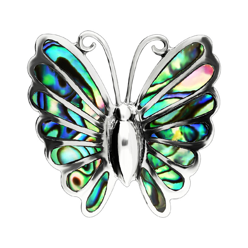 Zawieszka motyl z zieloną masą perłową NI XX22 próba 925