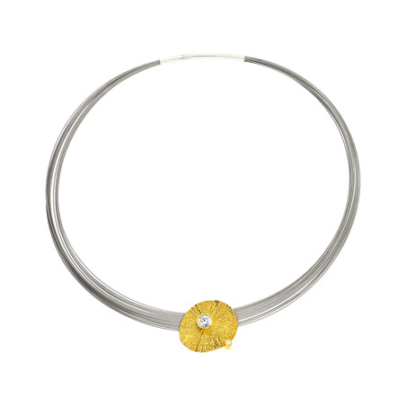 Naszyjnik krater gold z cyrkoniami AG ARTIS A.Głodowski 482 próba 925