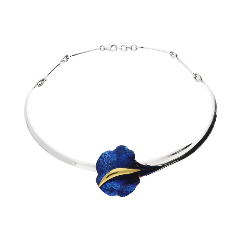 Naszyjnik tytan lilia ozdobna OR B-N kalia fala próba 925