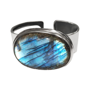 Bransoleta bangle labradoryt Madagaskar GX MINERALS GX-lab-19 bangle próba 925