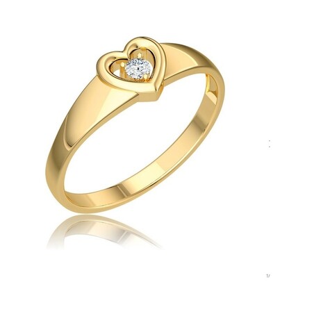 Pierścionek zaręczynowy z diamentem motyw SERCE BE W-001-04 próba 585