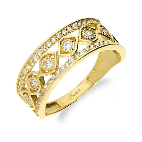 Pierścionek obrączkowy z cyrkoniami S3 ALY-065 próba 375