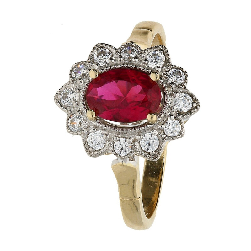 Pierścionek markiza owal b+r KATE AS 1308 rubin KATE próba 585