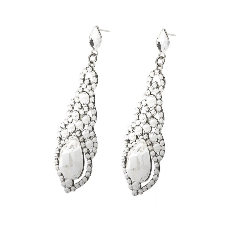 Kolczyki srebrne GRACE z kryształkami Swarovski RD 735-1 crystal próba 925 Sezam - 1